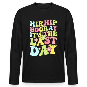 Last day of school Graduation Summer Holidays Pupils - Men's Premium Organic Long Sleeve Shirt - black - Front - Nico (187cm)