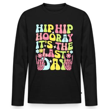 Last day of school Graduation Summer Holidays Pupils - Men's Premium Organic Long Sleeve Shirt - black - Front - Nico (187cm)