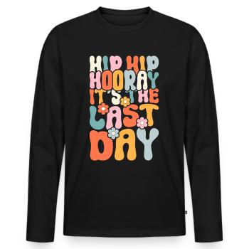 Last day of school Graduation Summer Holidays Pupils - Men's Premium Organic Long Sleeve Shirt - black - Front - Nico (187cm)