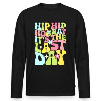 Dernier jour d’école Remise des diplômes Vacances d’été Elèves - T-shirt manches longues Premium bio Homme - noir - Devant - Nico (187cm)