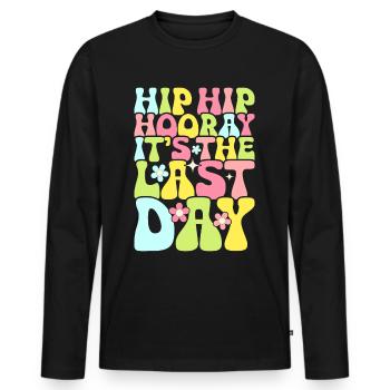 Last day of school Graduation Summer Holidays Pupils - Men's Premium Organic Long Sleeve Shirt - black - Front - Nico (187cm)