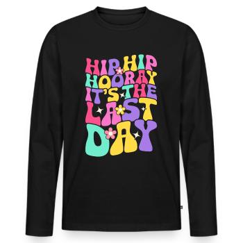 Dernier jour d’école Remise des diplômes Vacances d’été Elèves - T-shirt manches longues Premium bio Homme - noir - Devant - Nico (187cm)