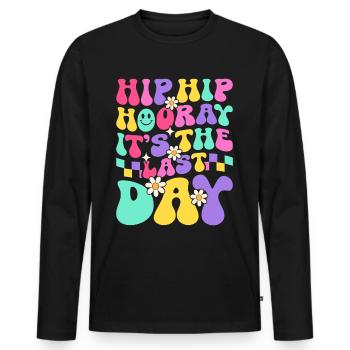 Last day of school Graduation Summer Holidays Pupils - Men's Premium Organic Long Sleeve Shirt - black - Front - Nico (187cm)
