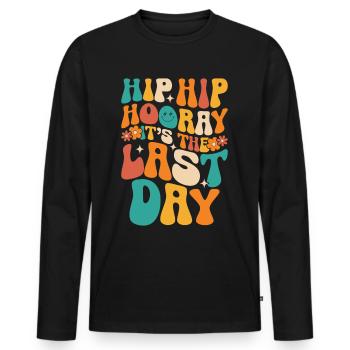 Last day of school Graduation Summer Holidays Pupils - Men's Premium Organic Long Sleeve Shirt - black - Front - Nico (187cm)