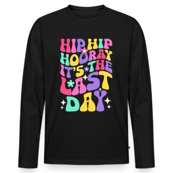 Last day of school Graduation Summer Holidays Pupils - Men's Premium Organic Long Sleeve Shirt - black - Front - Nico (187cm)