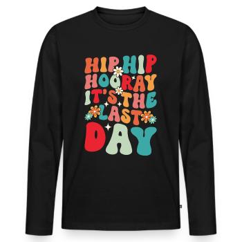 Dernier jour de classe Remise des diplômes Vacances d’été Elèves - T-shirt manches longues Premium bio Homme - noir - Devant - Nico (187cm)