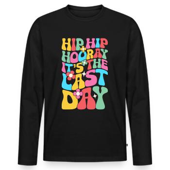 Last day of school Graduation Summer Holidays Pupils - Men's Premium Organic Long Sleeve Shirt - black - Front - Nico (187cm)