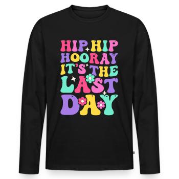 Last day of school Graduation Summer Holidays Pupils - Men's Premium Organic Long Sleeve Shirt - black - Front - Nico (187cm)