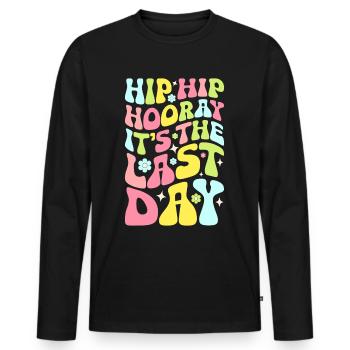 Last day of school Graduation Summer Holidays Pupils - Men's Premium Organic Long Sleeve Shirt - black - Front - Nico (187cm)