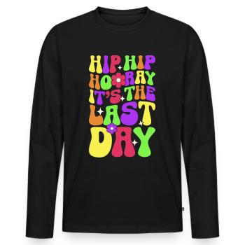 Dernier jour d’école Remise des diplômes Vacances d’été Elèves - T-shirt manches longues Premium bio Homme - noir - Devant - Nico (187cm)