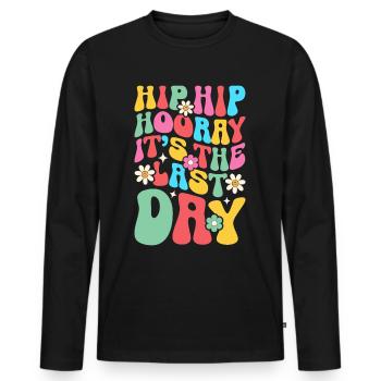Letzter Schultag Abschluss Sommerferien Schüler - Männer Premium Bio Langarmshirt - Schwarz - Vorne - Nico (187cm)