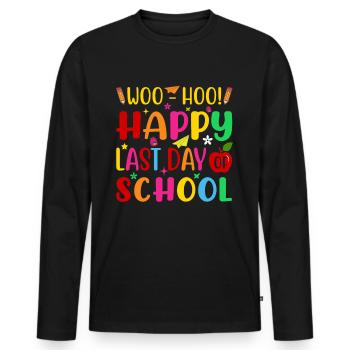 Last day of school Graduation Summer Holidays Pupils - Men's Premium Organic Long Sleeve Shirt - black - Front - Nico (187cm)