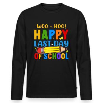 Dernier jour d’école Remise des diplômes Vacances d’été Elèves - T-shirt manches longues Premium bio Homme - noir - Devant - Nico (187cm)