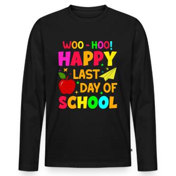 Dernier jour d’école Remise des diplômes Vacances d’été Elèves - T-shirt manches longues Premium bio Homme - noir - Devant - Nico (187cm)
