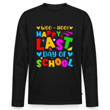 Last day of school Graduation Summer Holidays Pupils - Men's Premium Organic Long Sleeve Shirt - black - Front - Nico (187cm)