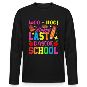 Last day of school Graduation Summer Holidays Pupils - Men's Premium Organic Long Sleeve Shirt - black - Front - Nico (187cm)