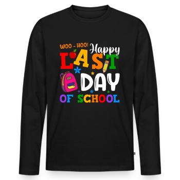 Dernier jour d’école Remise des diplômes Vacances d’été Elèves - T-shirt manches longues Premium bio Homme - noir - Devant - Nico (187cm)