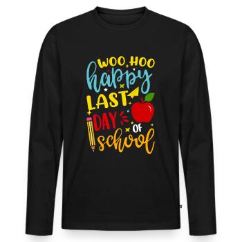 Last day of school Graduation Summer Holidays Pupils - Men's Premium Organic Long Sleeve Shirt - black - Front - Nico (187cm)