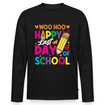 Last day of school Graduation Summer Holidays Pupils - Men's Premium Organic Long Sleeve Shirt - black - Front - Nico (187cm)