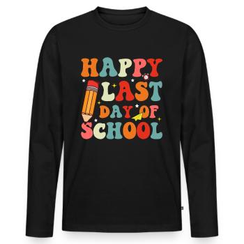 Last day of school Graduation Summer Holidays Pupils - Men's Premium Organic Long Sleeve Shirt - black - Front - Nico (187cm)