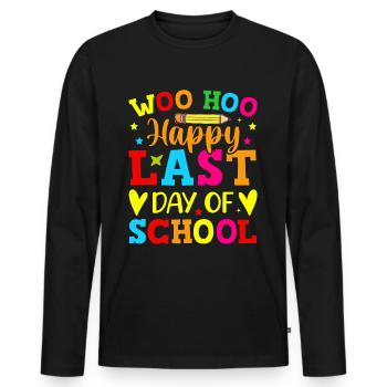 Last day of school Graduation Summer Holidays Pupils - Men's Premium Organic Long Sleeve Shirt - black - Front - Nico (187cm)