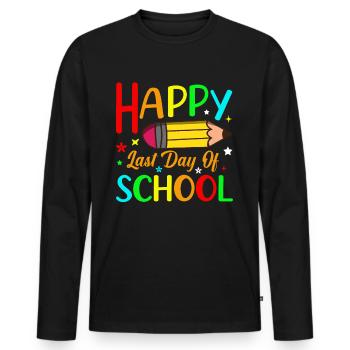 Last day of school Graduation Summer Holidays Pupils - Men's Premium Organic Long Sleeve Shirt - black - Front - Nico (187cm)