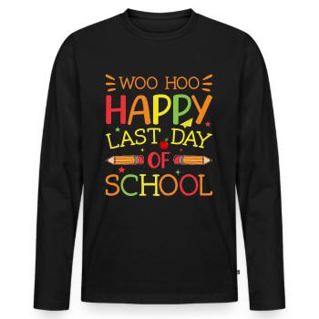 Last day of school Graduation Summer Holidays Pupils - Men's Premium Organic Long Sleeve Shirt - black - Front - Nico (187cm)