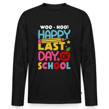 Last day of school Graduation Summer Holidays Pupils - Men's Premium Organic Long Sleeve Shirt - black - Front - Nico (187cm)