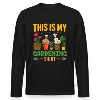 Gartenarbeit mit jedem Samen sähe ich meinen Geist - Männer Premium Bio Langarmshirt - Schwarz - Vorne - Nico (187cm)