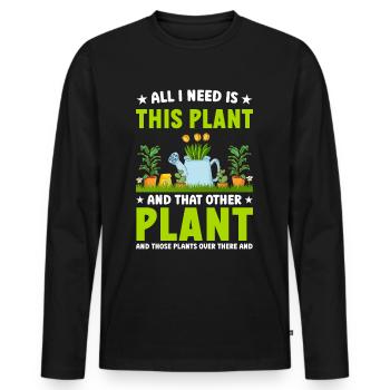 Gartenarbeit mit jedem Samen sähe ich meinen Geist - Männer Premium Bio Langarmshirt - Schwarz - Vorne - Nico (187cm)