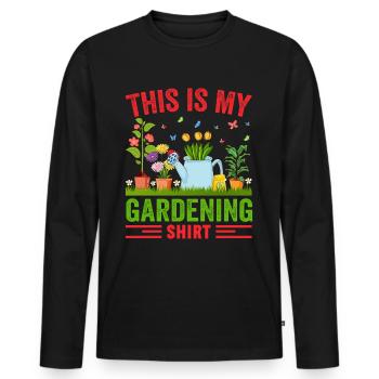 Gartenarbeit mit jedem Samen sähe ich meinen Geist - Männer Premium Bio Langarmshirt - Schwarz - Vorne - Nico (187cm)