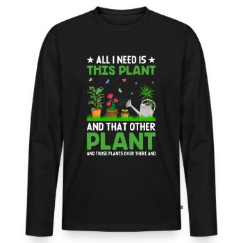Gartenarbeit mit jedem Samen sähe ich meinen Geist - Männer Premium Bio Langarmshirt - Schwarz - Vorne - Nico (187cm)