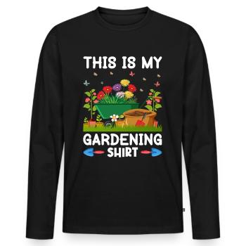 Jardiner avec chaque graine, je voyais mon - T-shirt manches longues Premium bio Homme - noir - Devant - Nico (187cm)