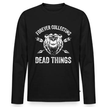 Taxidermy Hunting Trophy - Collect Dead Animals - Men's Premium Organic Long Sleeve Shirt - black - Front - Nico (187cm)