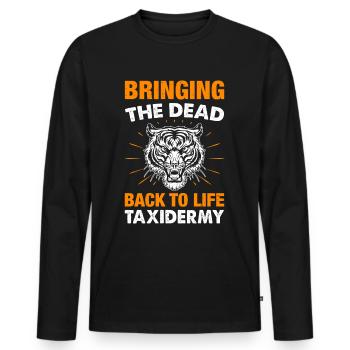 Taxidermie - Präparatoren erwecken totes zum Leben - Männer Premium Bio Langarmshirt - Schwarz - Vorne - Nico (187cm)