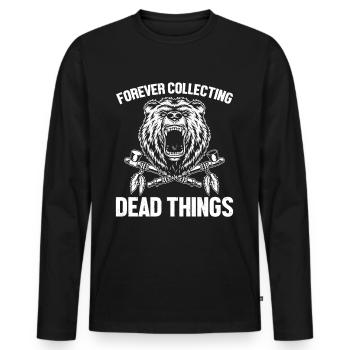 Taxidermy Hunting Trophy - Collect Dead Animals - Men's Premium Organic Long Sleeve Shirt - black - Front - Nico (187cm)