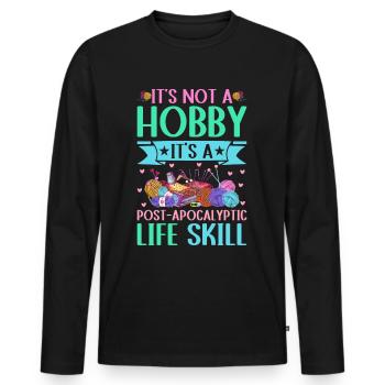 Stricken ist eine Lebenseinstellung - Männer Premium Bio Langarmshirt - Schwarz - Vorne - Nico (187cm)