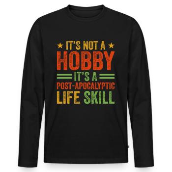 Stricken ist eine Lebenseinstellung - Männer Premium Bio Langarmshirt - Schwarz - Vorne - Nico (187cm)