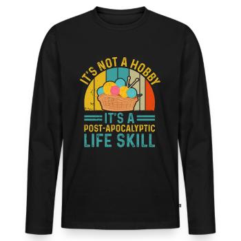 Stricken ist eine Lebenseinstellung - Männer Premium Bio Langarmshirt - Schwarz - Vorne - Nico (187cm)