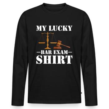 Examen du barreau des étudiants en droit - T-shirt manches longues Premium bio Homme - noir - Devant - Nico (187cm)
