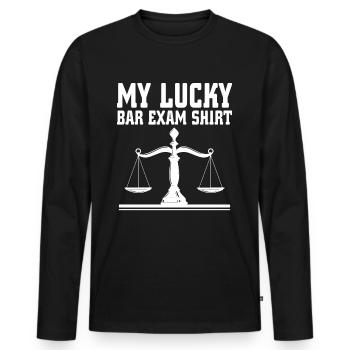 Ma chance à l’examen du barreau - T-shirt manches longues Premium bio Homme - noir - Devant - Nico (187cm)