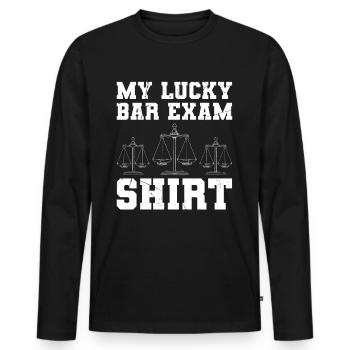 Ma chance à l’examen du barreau - T-shirt manches longues Premium bio Homme - noir - Devant - Nico (187cm)