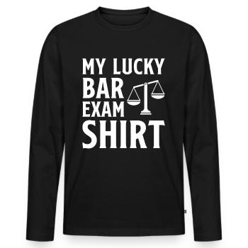 Ma chance à l’examen du barreau - T-shirt manches longues Premium bio Homme - noir - Devant - Nico (187cm)