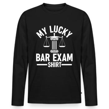 Ma chance à l’examen du barreau - T-shirt manches longues Premium bio Homme - noir - Devant - Nico (187cm)