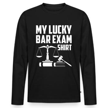 Ma chance à l’examen du barreau - T-shirt manches longues Premium bio Homme - noir - Devant - Nico (187cm)