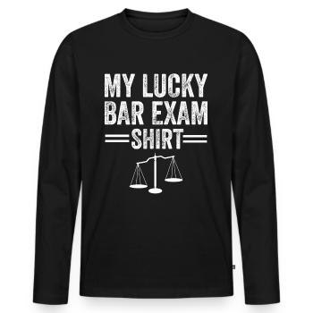 Ma chance à l’examen du barreau - T-shirt manches longues Premium bio Homme - noir - Devant - Nico (187cm)
