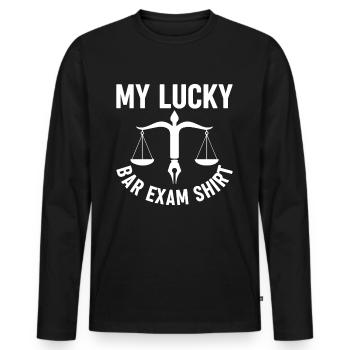 Ma chance à l’examen du barreau - T-shirt manches longues Premium bio Homme - noir - Devant - Nico (187cm)
