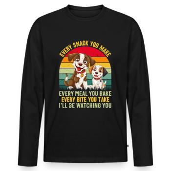 Hunde - Every snack you make i´ll be watching you! - Männer Premium Bio Langarmshirt - Schwarz - Vorne - Nico (187cm)