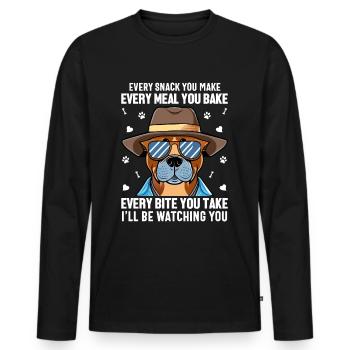 Dogs - Every snack you make i ́ll be watching you! - Men's Premium Organic Long Sleeve Shirt - black - Front - Nico (187cm)