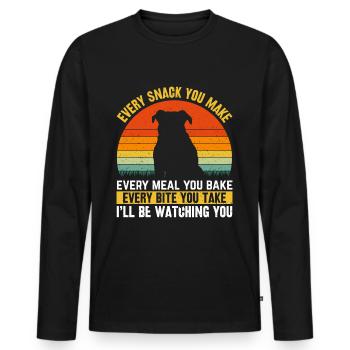 Hunde - Every snack you make i´ll be watching you! - Männer Premium Bio Langarmshirt - Schwarz - Vorne - Nico (187cm)